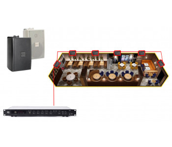 Акустична система для кафе, ресторану 6 настінних динаміків BOSCH